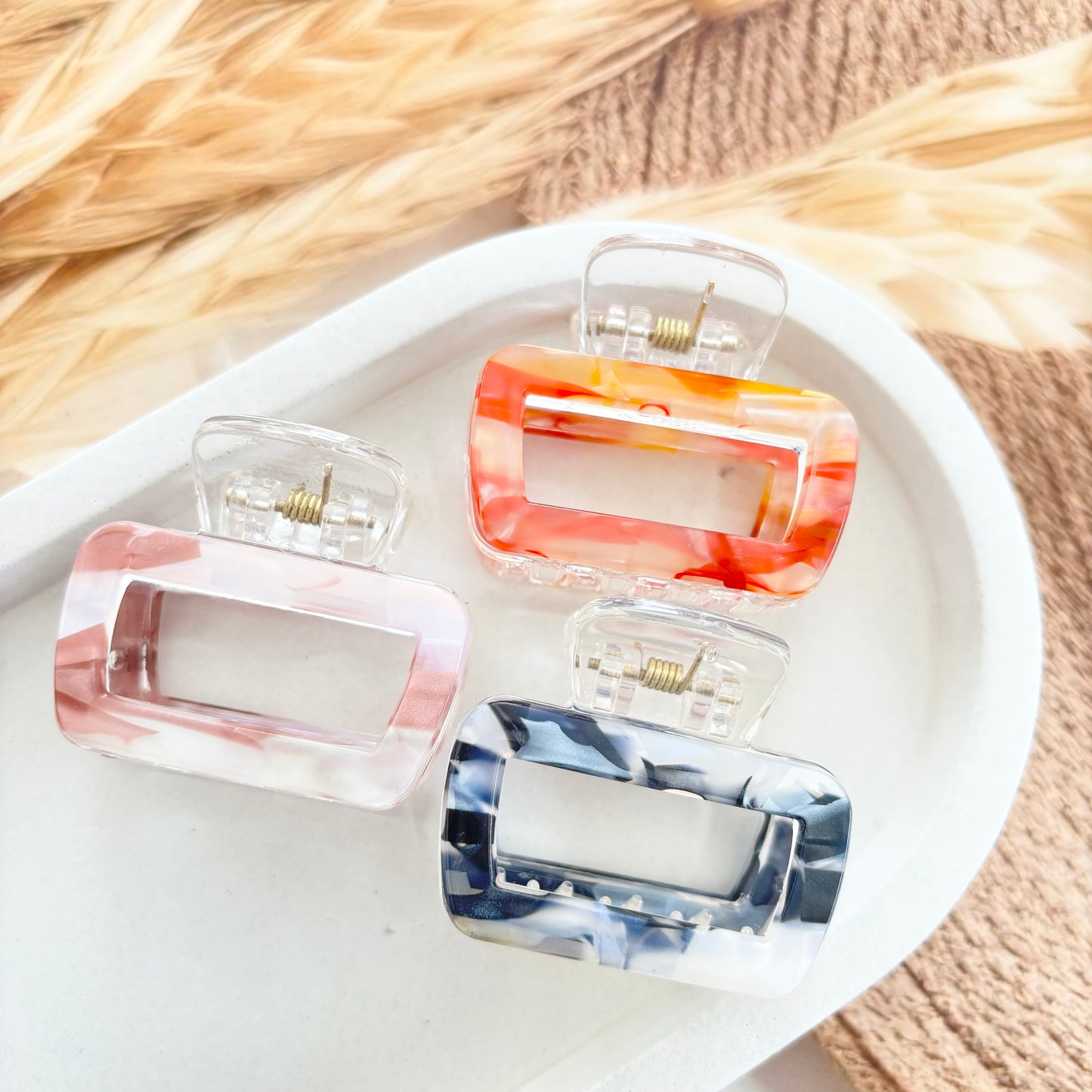 Rectangular marble Clutches / Claws