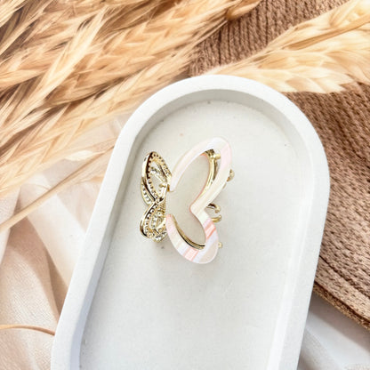 Butterfly with stone metal Clutches / Claws